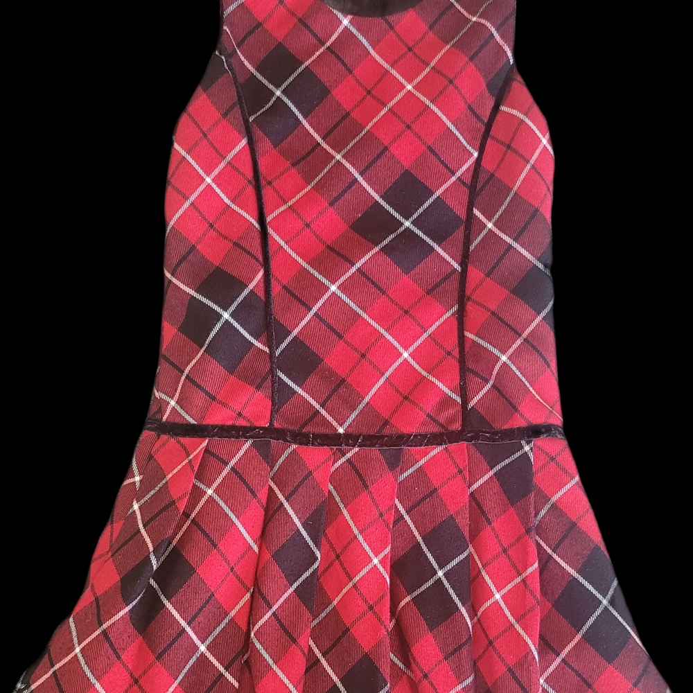 Red Plaid Sleeveless Dress